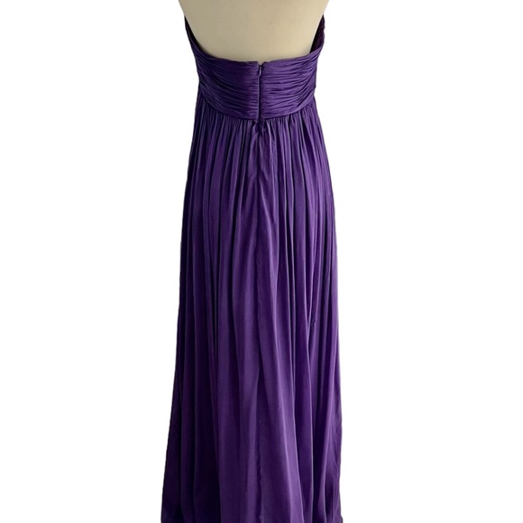 JOVANI PURPLE SILK FORMAL LONG DRESS GOWN BEADED NECKLINE 8 - Picture 6 of 11